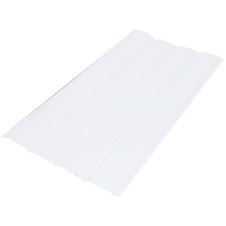 16" x 12' White 4 Panel Plain Aluminum Soffit