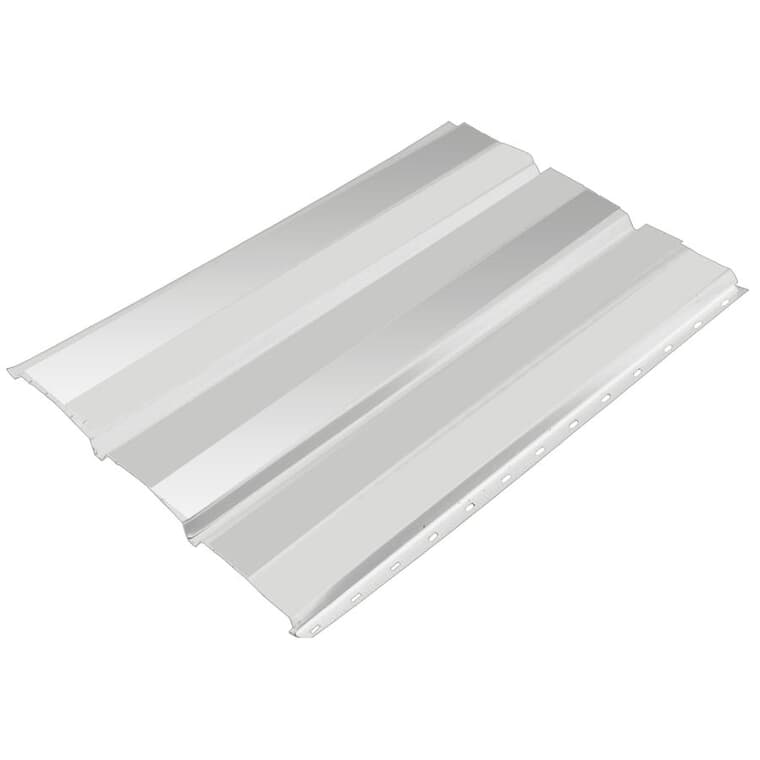 Soffite uni en aluminium SP600P de 16 po x 12 pi, blanc loup
