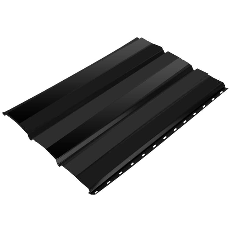 16" x 12' Flat Black SP600P Plain Aluminum Soffit