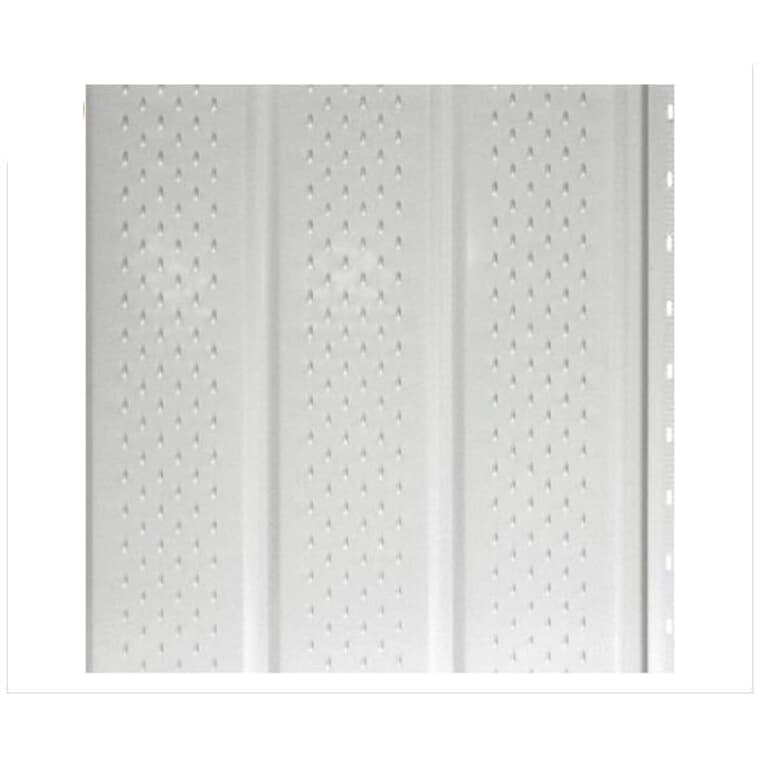 Soffite ventilé en aluminium 300 16 po x 12 pi, blanc semi-lustré