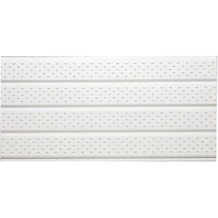 16" x 12' White 4 Panel Vented Aluminum Soffit