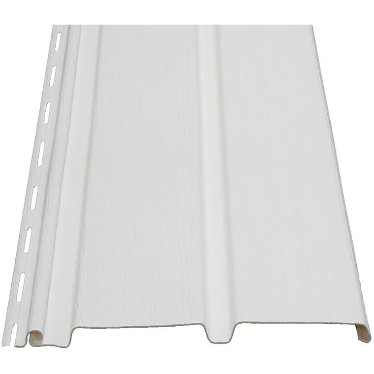 Soffite uni en vinyle à 2 panneaux de 10 po x 12 pi, blanc/gris