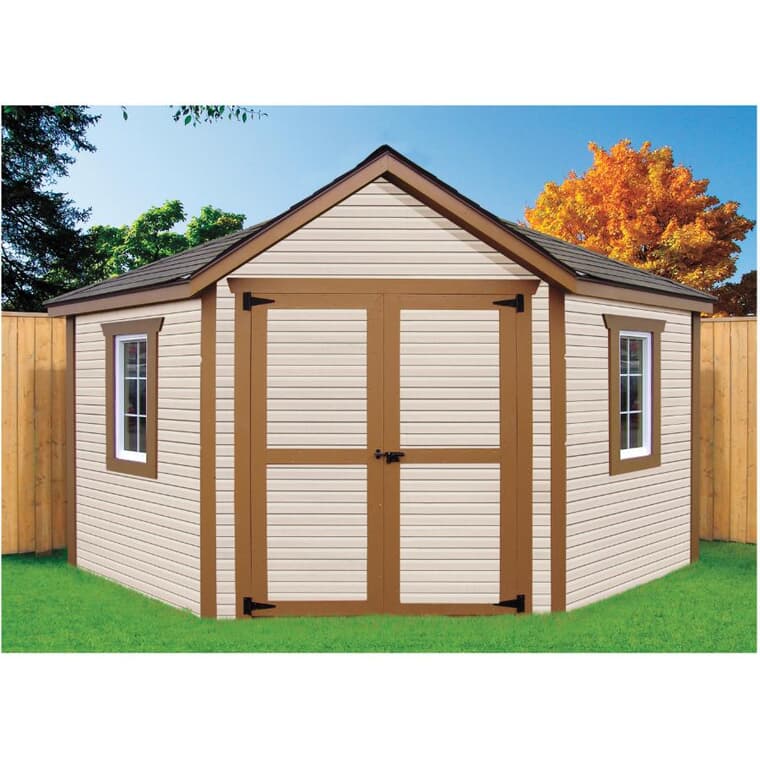 10' x 10' Corner Gable Shed Package, with Vinyl Siding