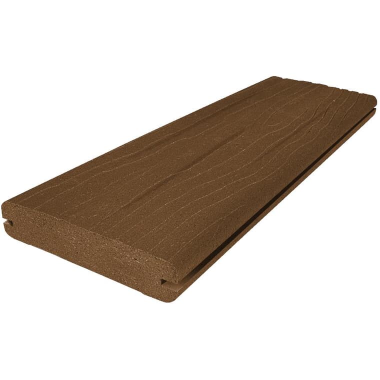 1" x 6" x 16' Vantage Walnut Grooved Edge Deck Board