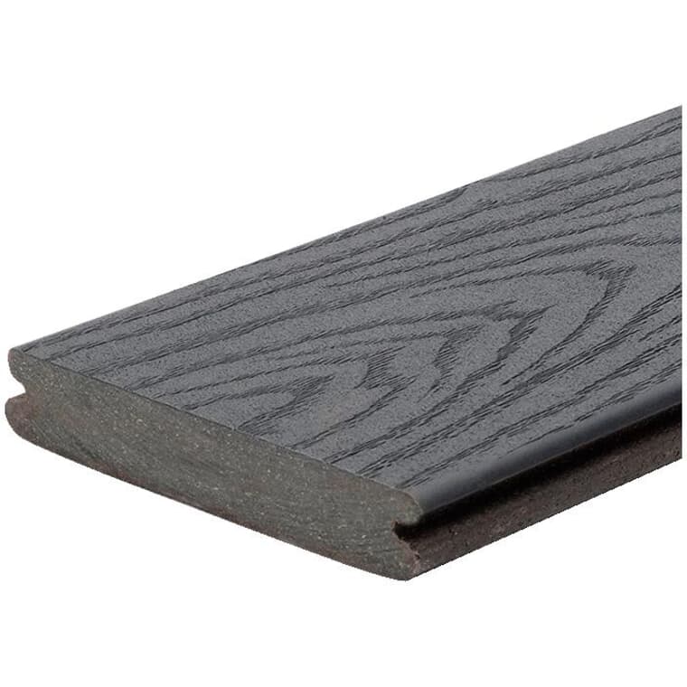 Planche de terrasse Select de 7/8 po x 5-1/2 po x 12 pi avec rebord rainuré, gris Winchester