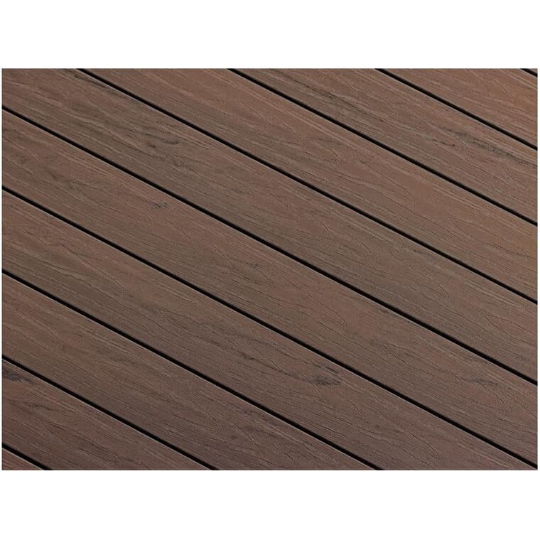 Planche de terrasse AccuSpan de 1 po x 5-1/8 po x 16 pi avec rebord rainuré, gris cendré bigarré