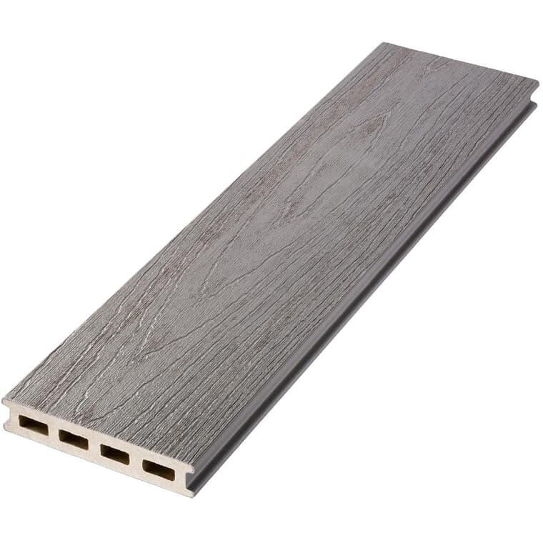 1" x 5-1/8" x 12' Stone Grey Grooved Edge EnviroBoard Deck Board
