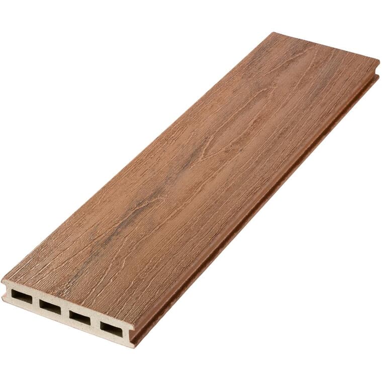 1" x 5-1/8" x 12' Tigerwood Variegated Grooved Edge EnviroBoard Deck Board