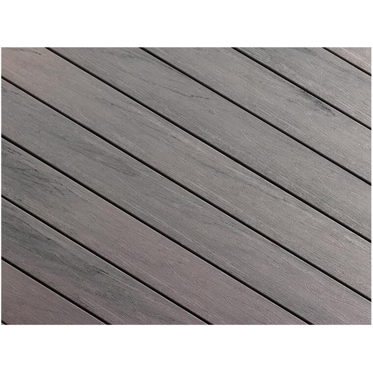 Planche de terrasse NorthernLite de 1 po x 5-1/8 po x 16 pi avec rebord carré, gris amazone bigarré