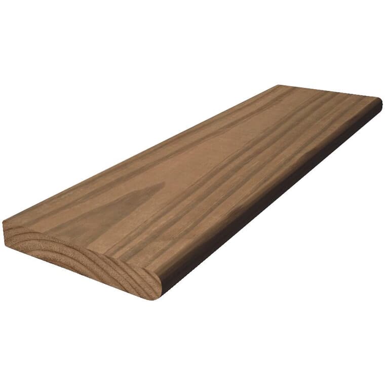 2" x 12" x 36" Brown Pressure Treated Stair Tread, with Bull Nose