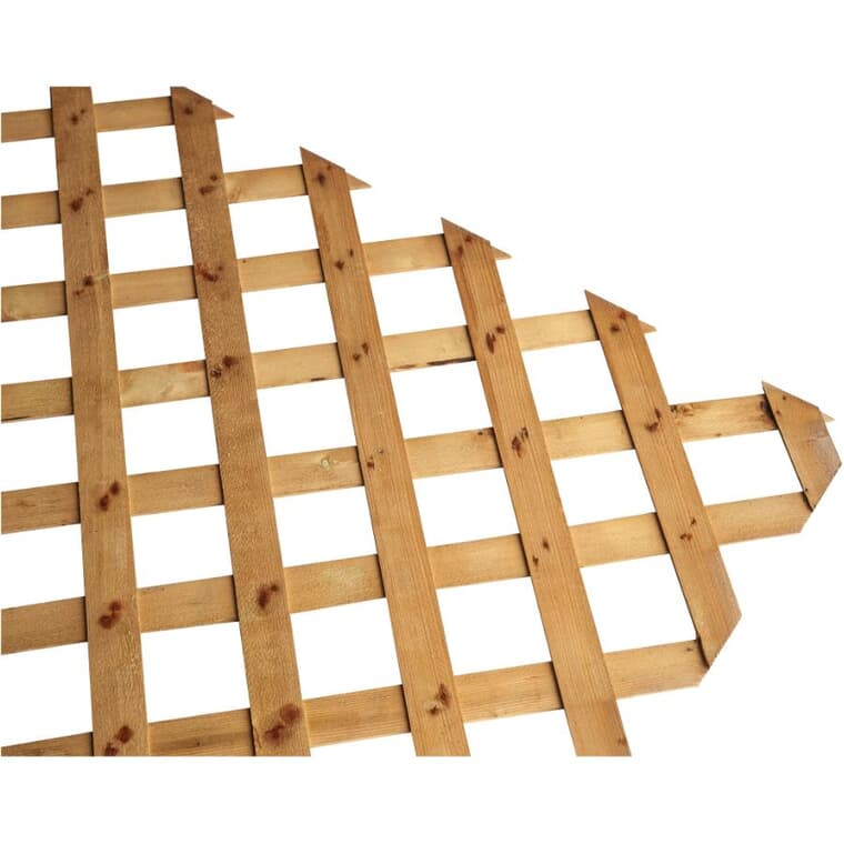 Treillis en bois traité sous pression robuste de 4 pi x 8 pi, 2-5/8 po, brun
