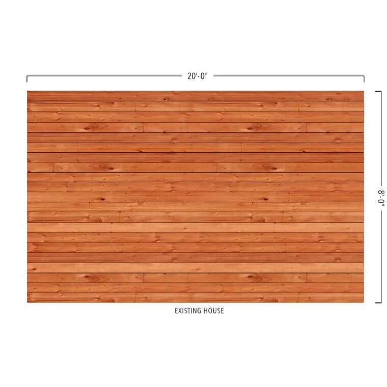 8' x 20' Premium Raised Deck Package, with Pressure Treated Joists and 5/4" x 6" Cedar Decking