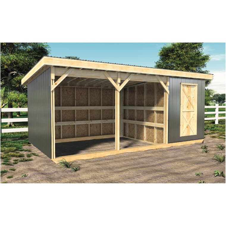 10' x 20' x 8' 6" Horse Shelter Package, with Tack Room