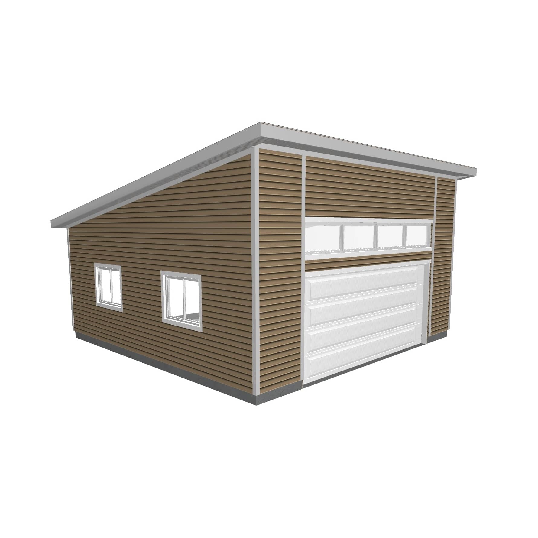 PROJECT PACKAGES 24' x 24' x 8' 2 Car 1 Door Garage Package with Mono ...