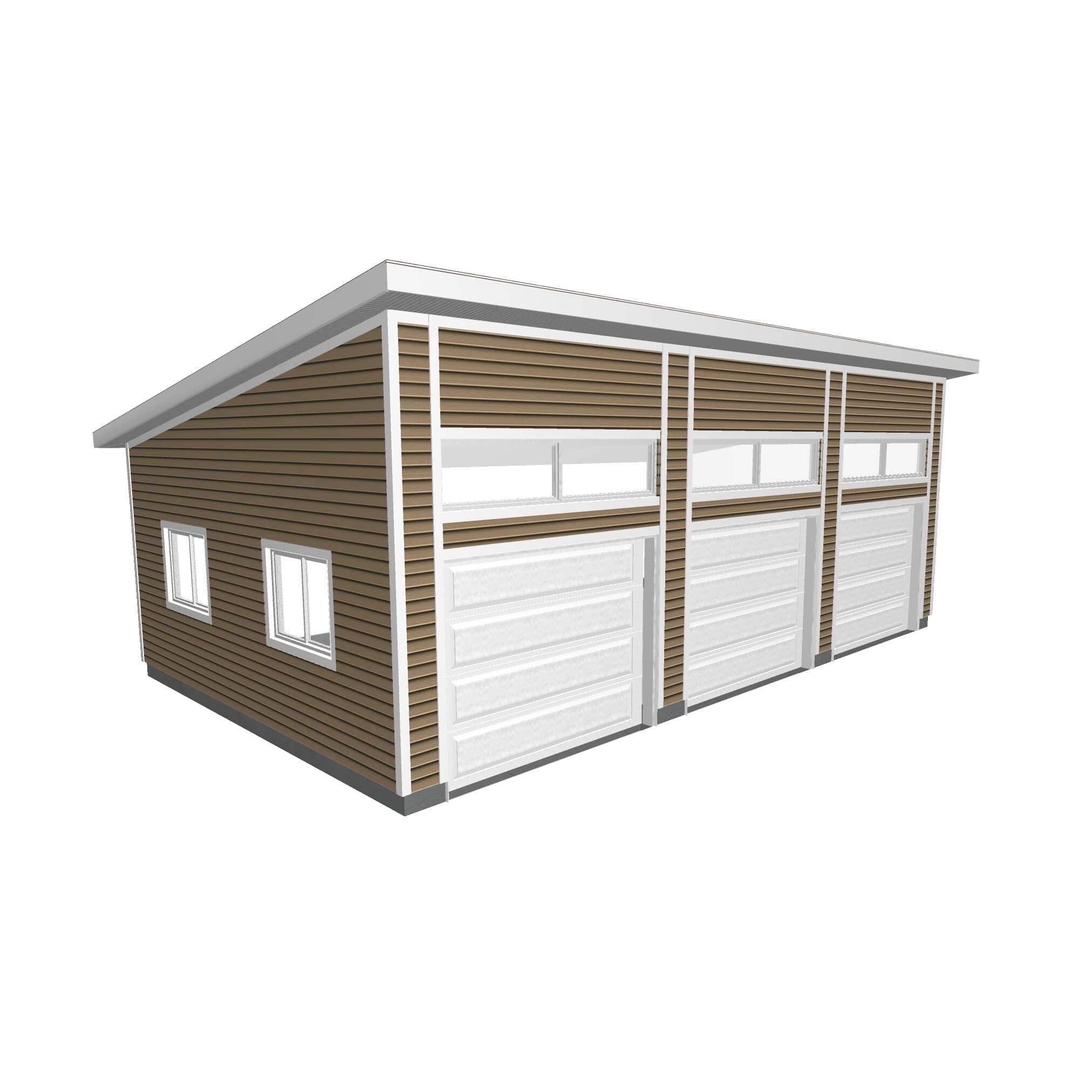 PROJECT PACKAGES 34' x 20' x 8' 3 Car 3 Door Garage Package with