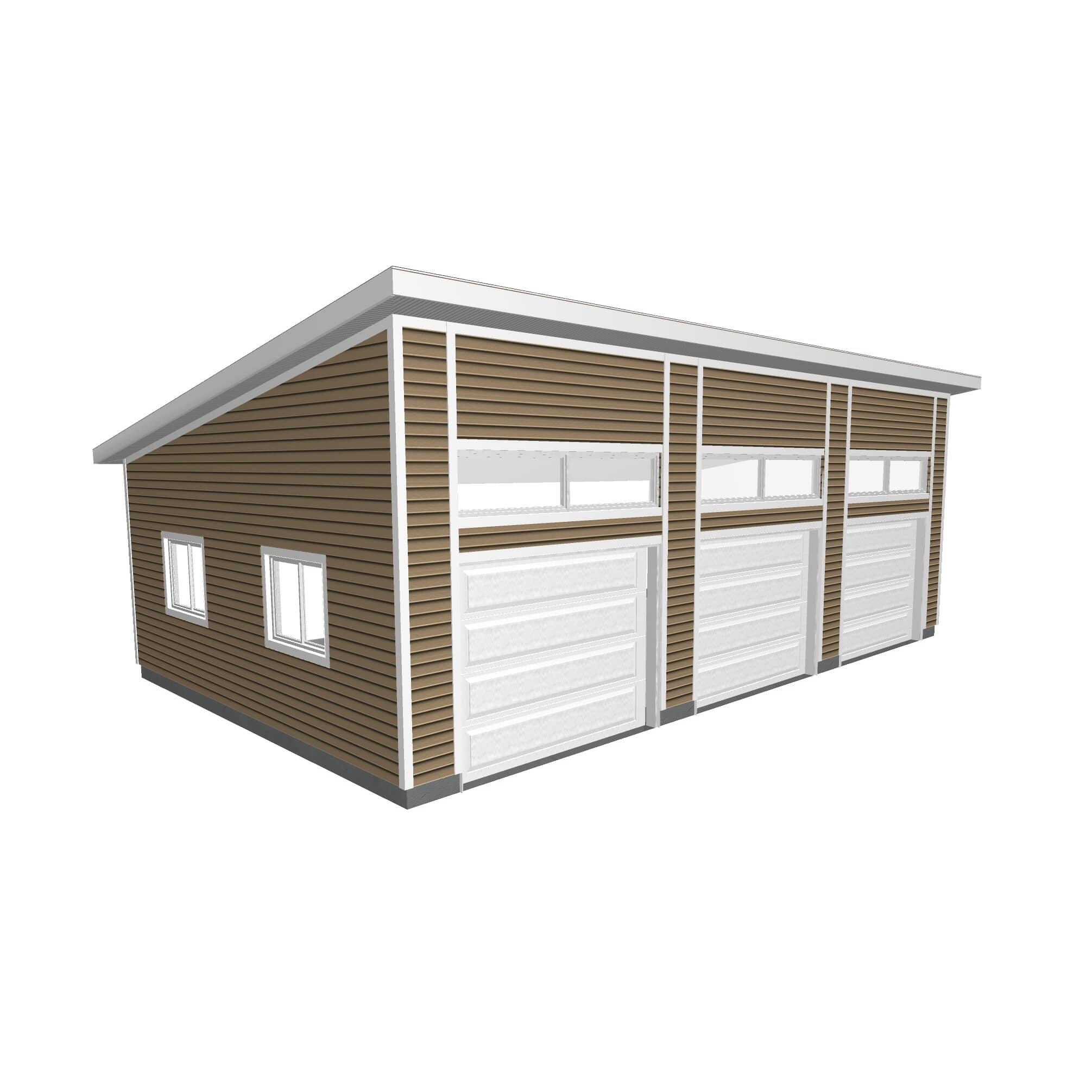 PROJECT PACKAGES 36' x 22' x 8' 3 Car 3 Door Garage Package with