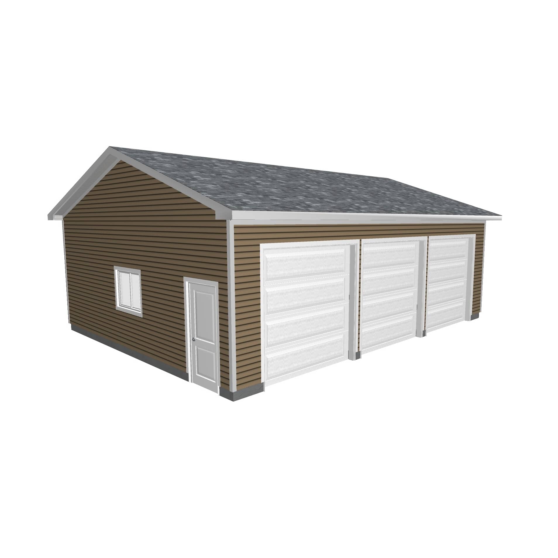 PROJECT PACKAGES 34' x 26' x 10' 3 Car 3 Door Garage Package