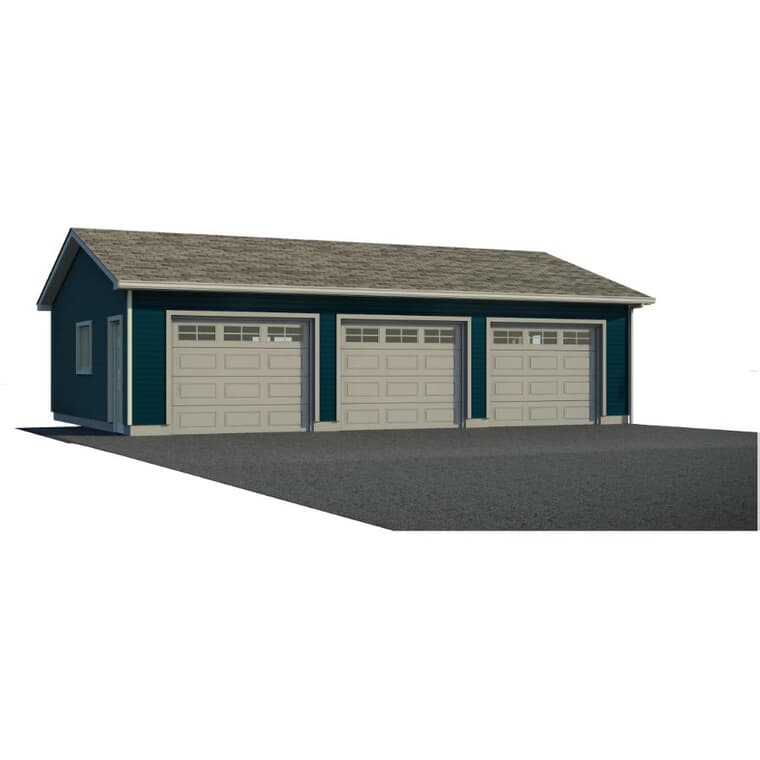 36' x 24' 3 Door Garage Package, with Complete Exterior Option
