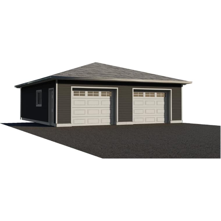 Ensemble de garage de style cottage de 28 pi x 30 pi, avec option d'extérieur