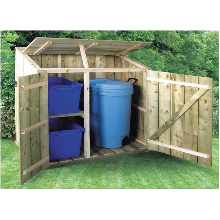 Treated Pine Outdoor Garbage Bin Organizer Project Package