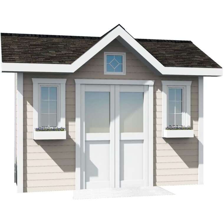 12' x 10' Side Entry Corner Gable Shed Package, with Vinyl Siding