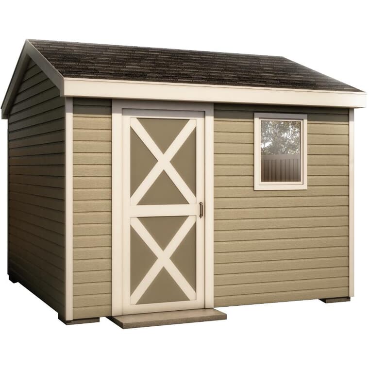 10' x 10' Side Entry Gable Shed Package, with Vinyl Siding