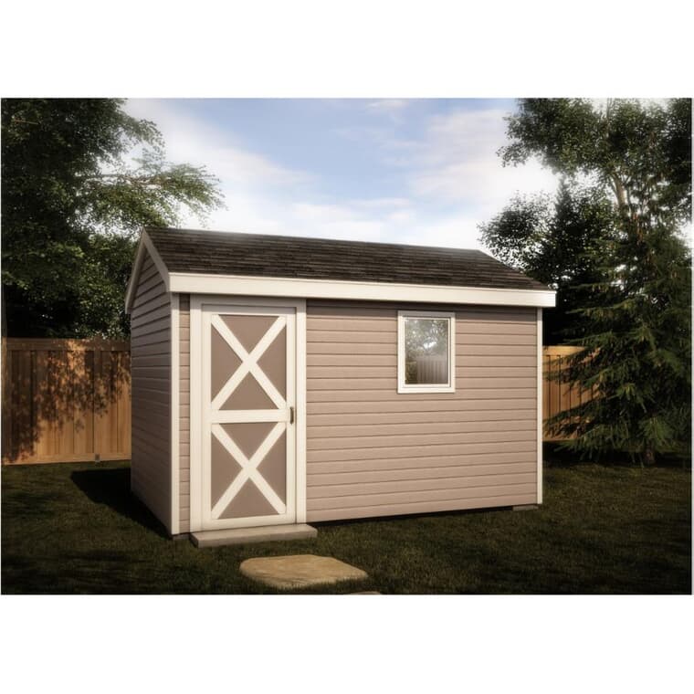 12' x 8' Side Entry Gable Shed Package, with Vinyl Siding