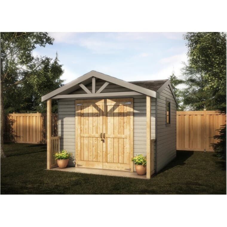 10' x 10' Basic Gable Shed Package, with Porch