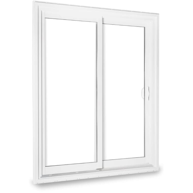 Porte-fenêtre Select fixe/opérationnelle de 5 pi x 6 pi 8 po à faible émissivité, revêtement en PVC et moulure de brique de 1 1/2 po
