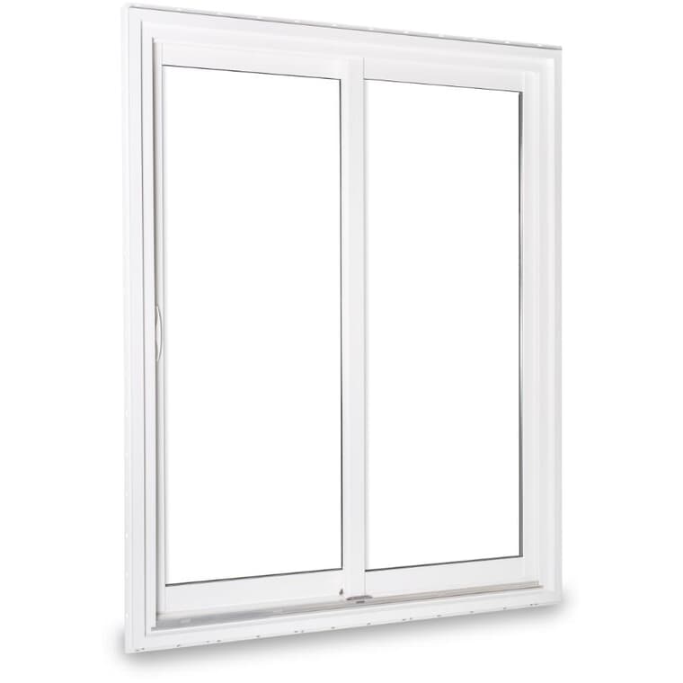 Porte-fenêtre Select opérationnelle/fixe de 5 pi x 6 pi 8 po à faible émissivité, revêtement en PVC et moulure de brique de 1 1/2 po
