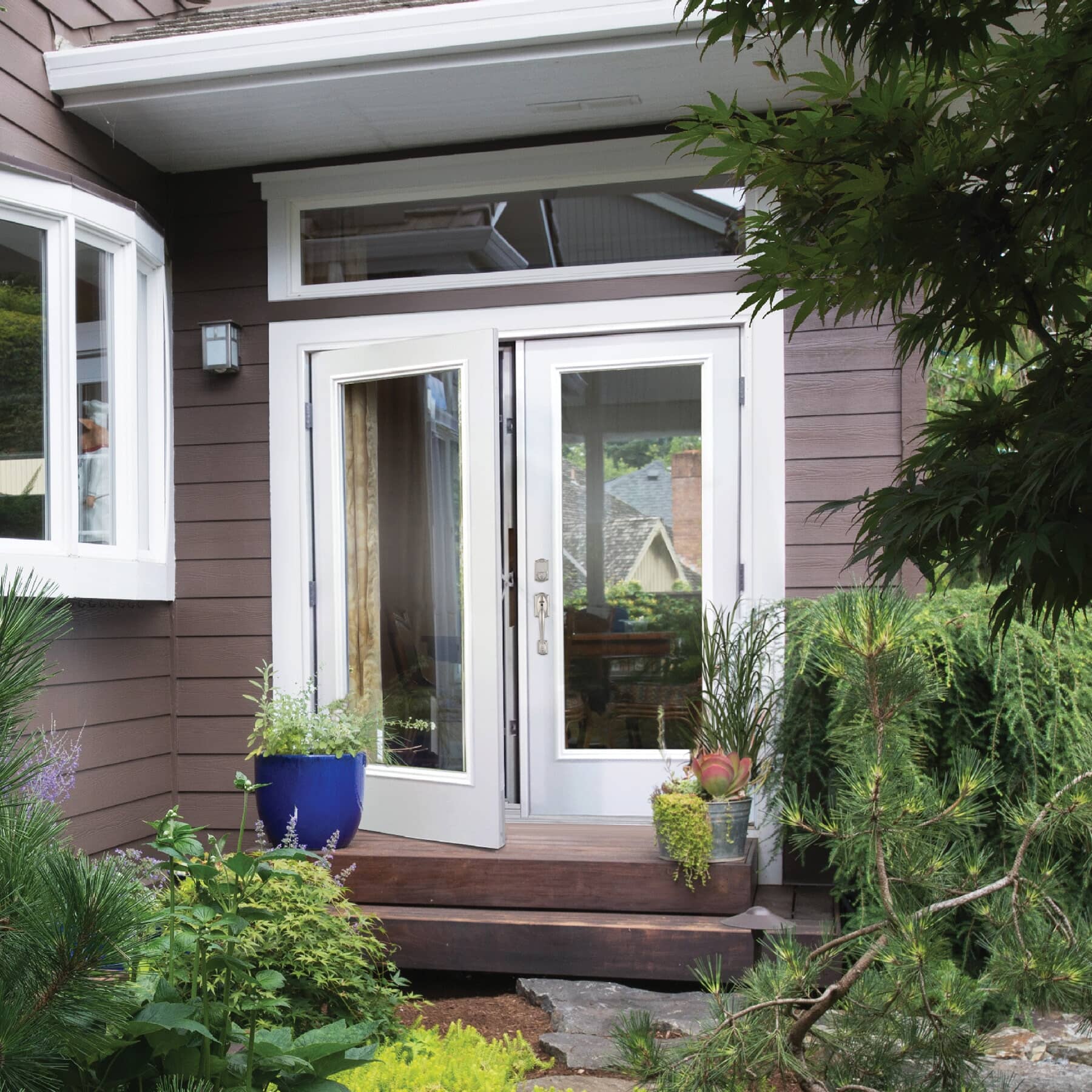 Right Hand Outswing Exterior Door MADERO 72" x 80" Right Hand Outswing + Left Hand Garden Venting Double