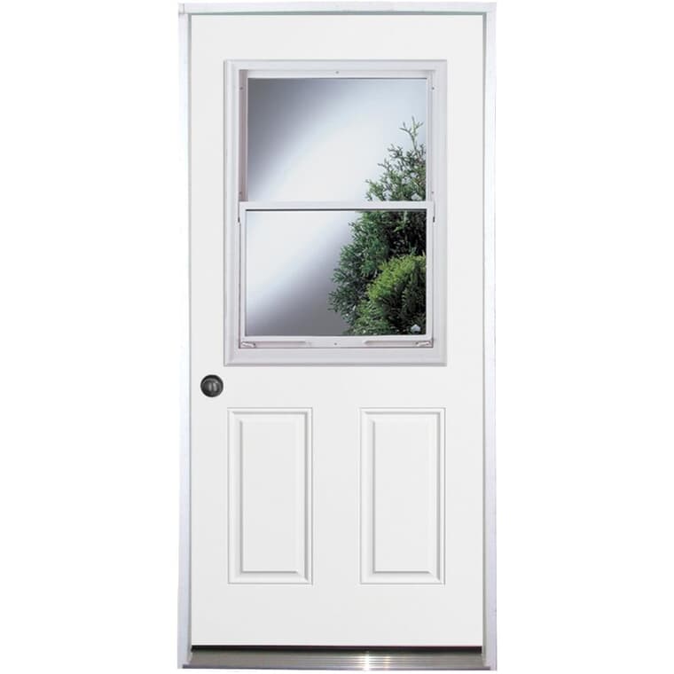 36" x 80" Utility Right Hand Steel Door - with Vented 22" x 36" Lite
