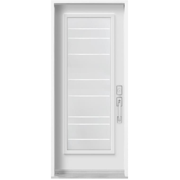 34" x 80" Zenith Left Hand Steel Door, with 23" x 65" Low-e Lite
