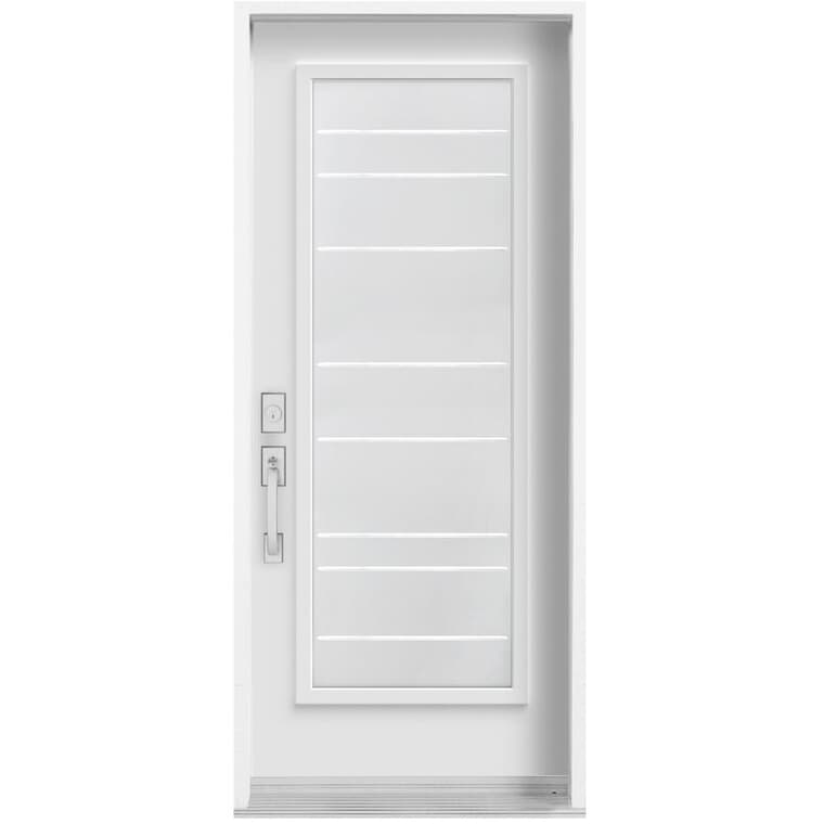 34" x 80" Zenith Right Hand Steel Door, with 23" x 65" Low-e Lite