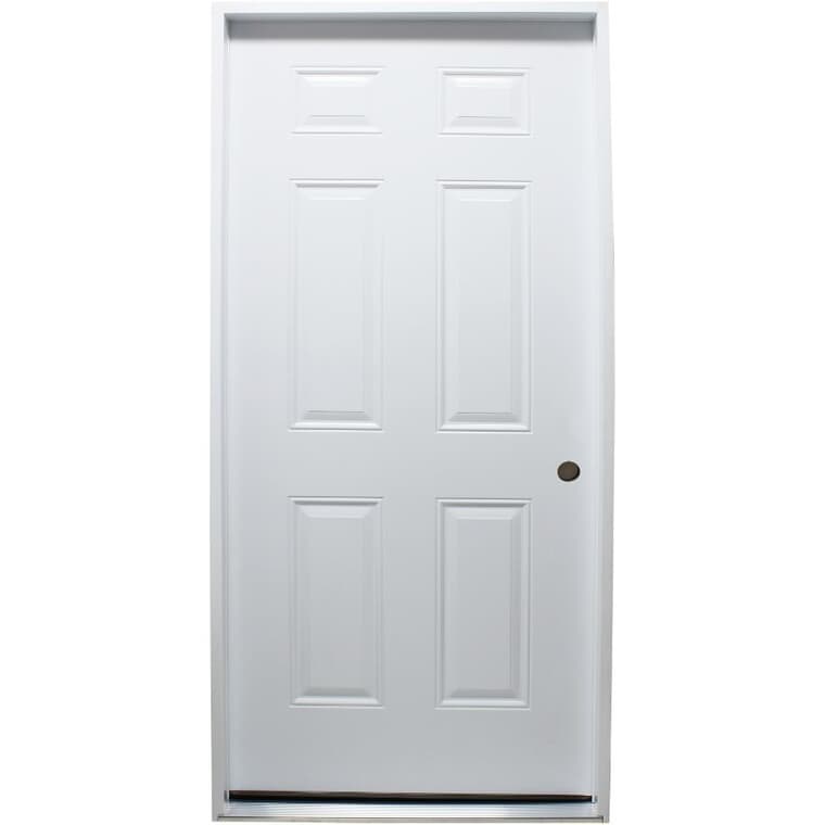 30" x 80" Polytech 6 Panel Left Hand Steel Door