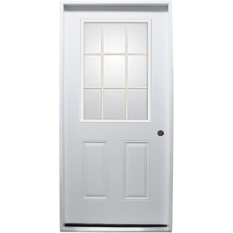 32" x 80" Polytech 9 Lite Left Hand Steel Door