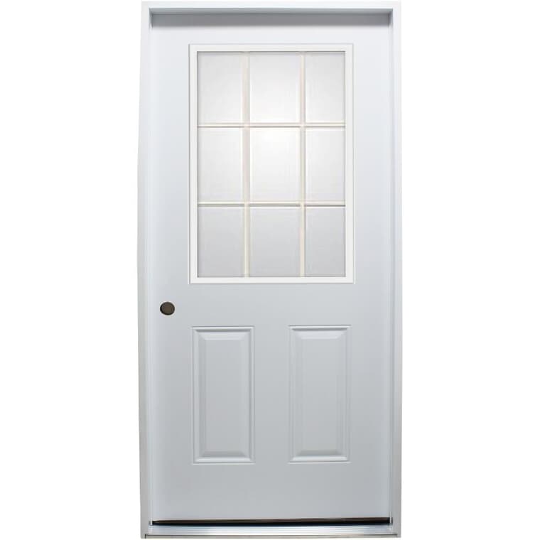 32" x 80" Polytech 9 Lite Right Hand Steel Door