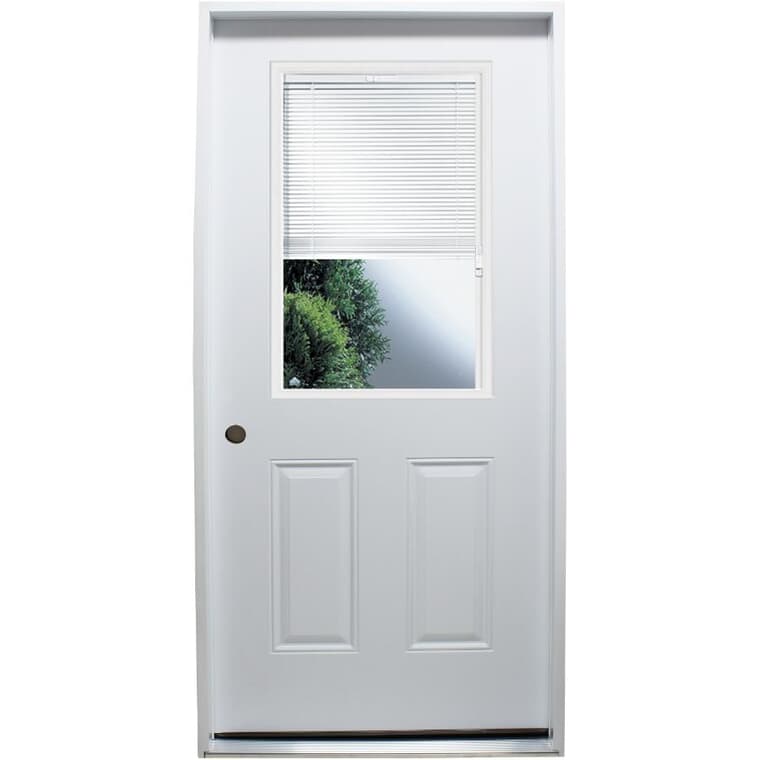 32" x 80" Polytech Right Hand Steel Door, with 22" x 36" Mini Blind Lite