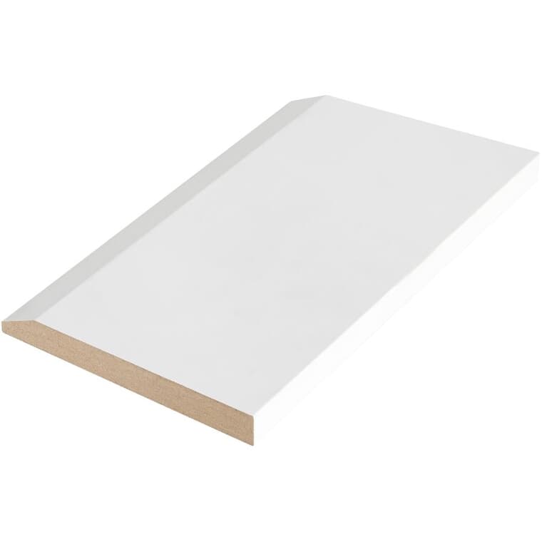 1/2" x 4-3/4" Primed Medium Density Fibreboard Bevelled Baseboard Moulding, by Linear Foot