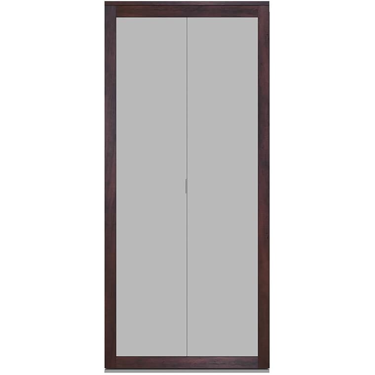 Fusion Plus Bifold Door - Frosted Glass & Chocolate, 24" x 80"