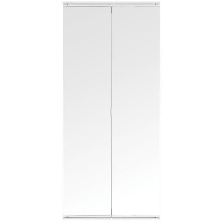 Porte pliante pour placard, blanc et transparent, 24 x 80 po