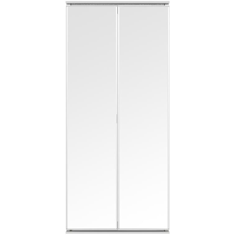 Porte-miroir pliante biseautée, blanc, 24 x 80 po