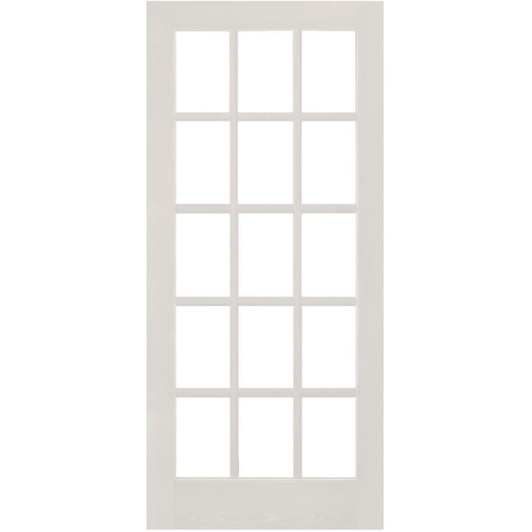 28" x 80" 15 Lite Clear Glass Primed French Door