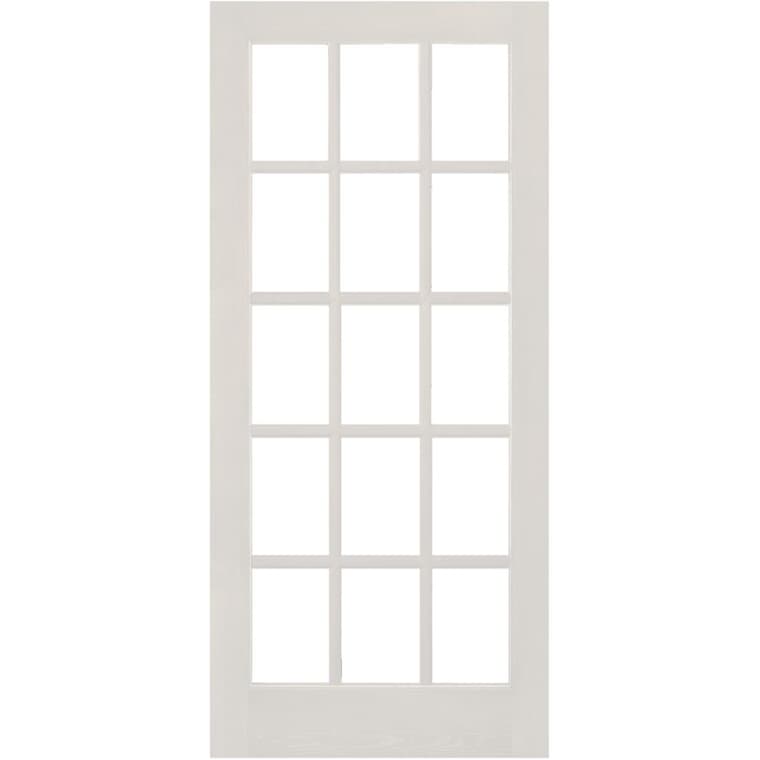 30" x 80" 15 Lite Clear Glass Primed French Door
