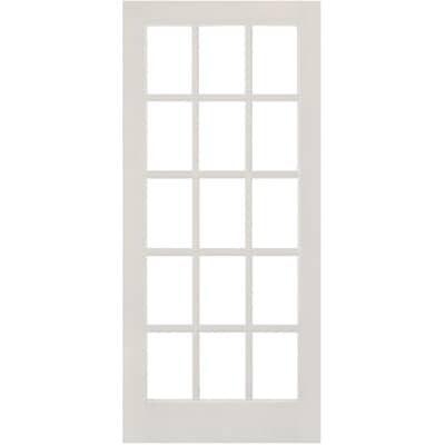 15 Lite Clear Glass Primed French Door, 34 X 80 Sliding Screen Door