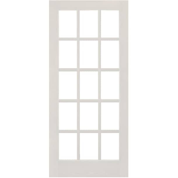 SOLRIG 24" X 80" Interior Doors, 1 Lite Mirror Glass French Pantry & Closet Door, Single Pre-Finished Slab Door, MDF, White Primed (Hinges Not Included