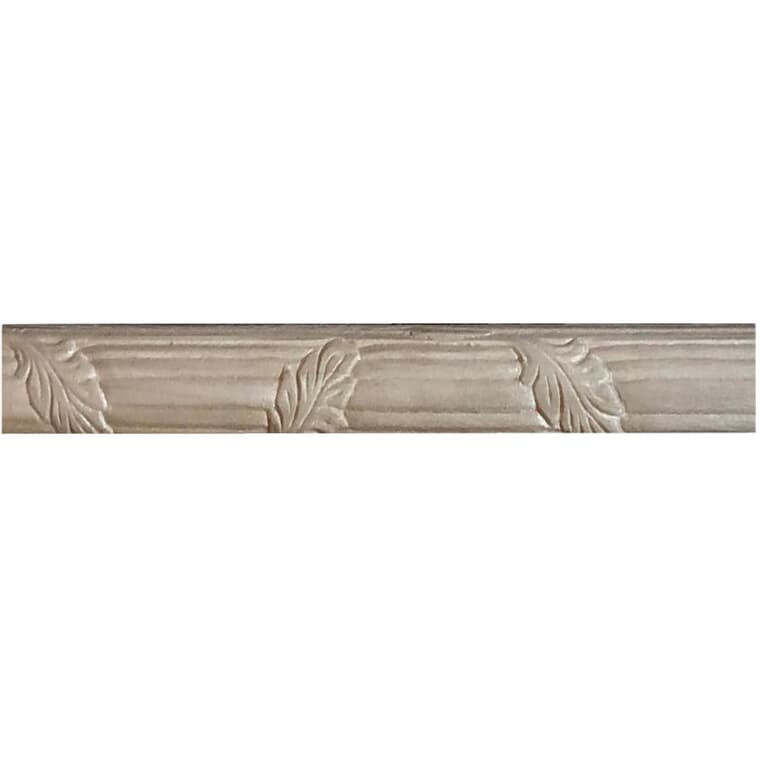 3/8" x 7/8" x 8' White Wood Cane Leaf Decoration Moulding