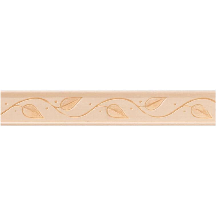 Moulure décorative à motifs de vignes en bois blanc de 3/8 po x 1-3/4 po x 8 pi