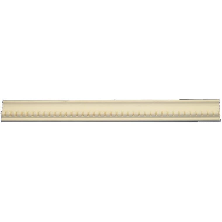 Moulure de panneau perlé en relief en bois blanc de 3/8 po x 1-1/4 po x 8 pi