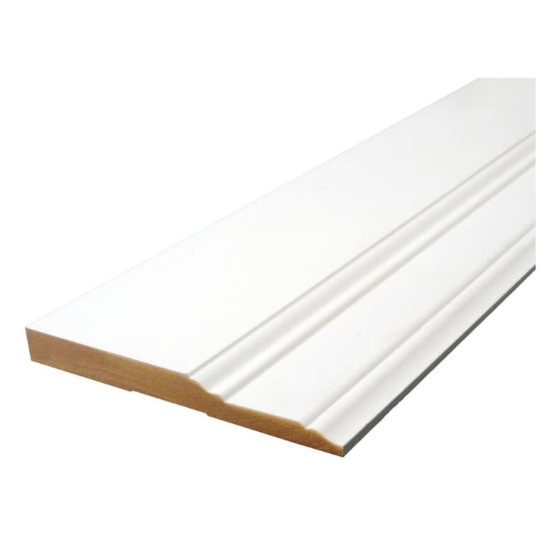 5/8" x 5-1/2" Medium Density Fibreboard Primed Baseboard Moulding, by Linear Foot